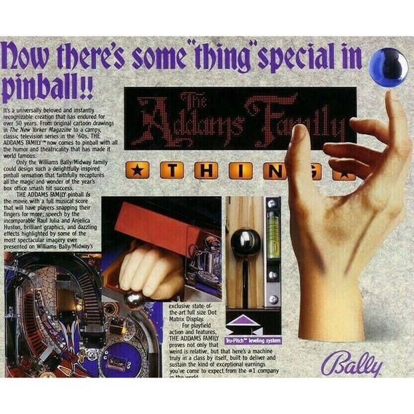 The Addams Family Pinball FLYER Original NOS Halloween Horror Movie TV Art - Picture 3 of 4